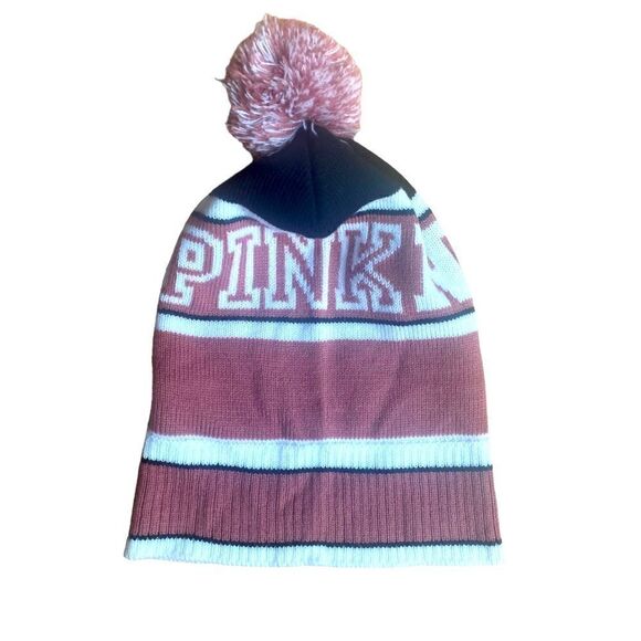PINK Nation Ski Hat Cap Pom Pom OS - Picture 1 of 5